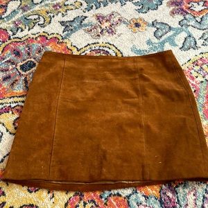 Old navy genuine leather suede camel mini skirt vintage 90s size 14